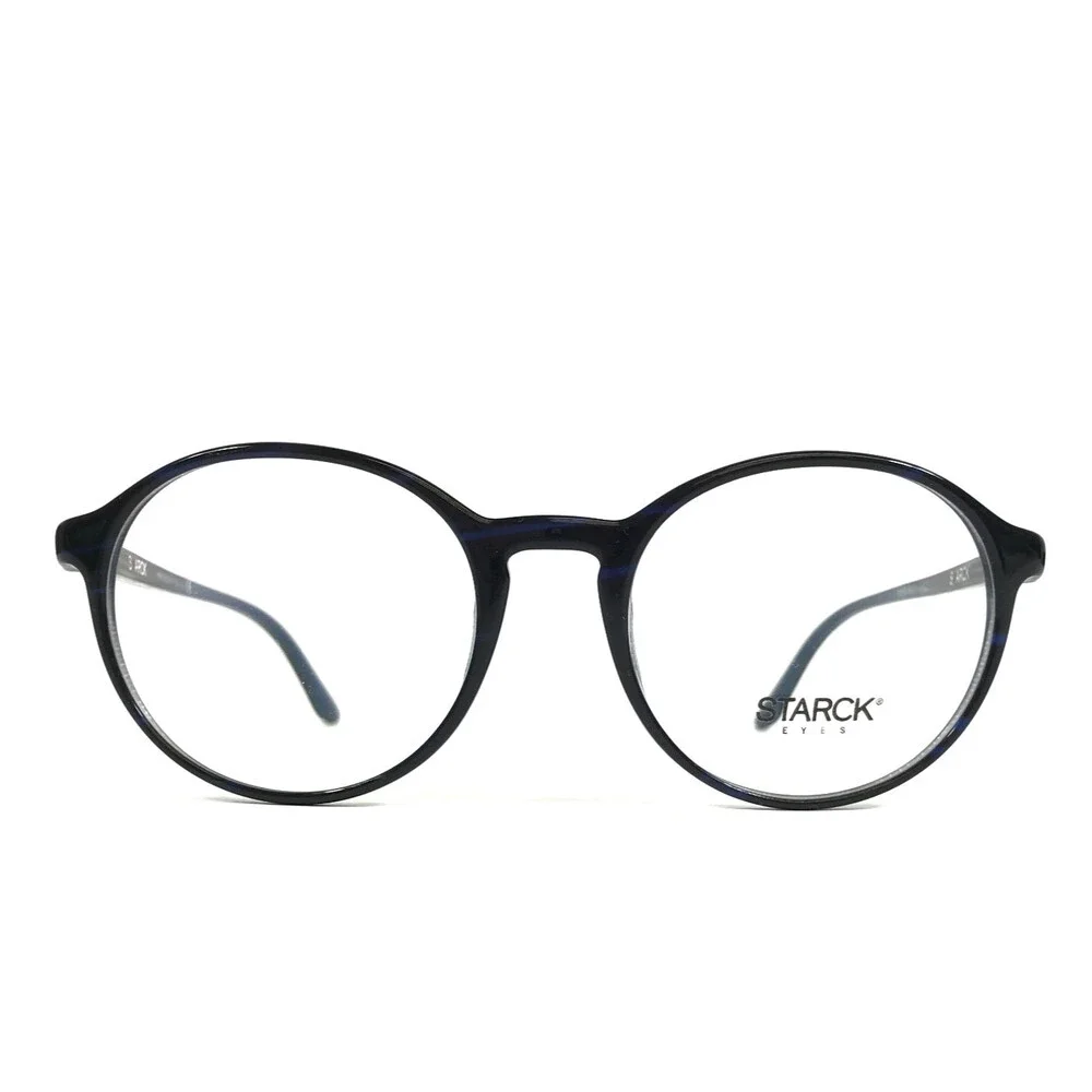 Starck Eyeglasses Frames SH3035 0020 Blue Round Full Rim 50-19-140
